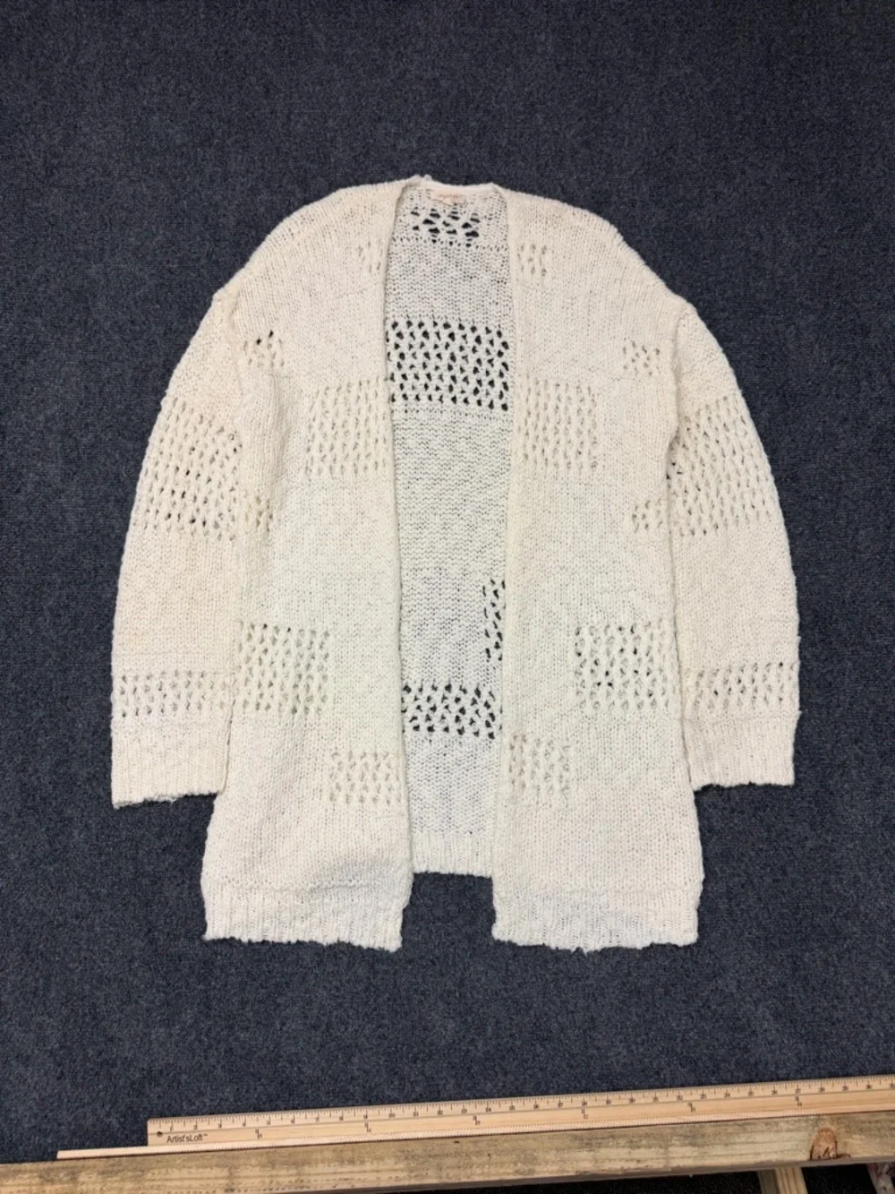 Y2K Cream‎ Knit Cardigan Lightweight Womens Sweater Minimalist